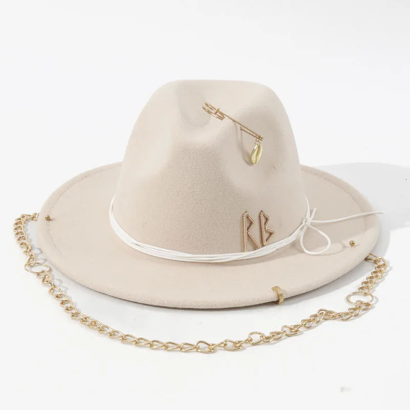 chain fedoras hats for women church hats ladies elegant wedding hat 250325
