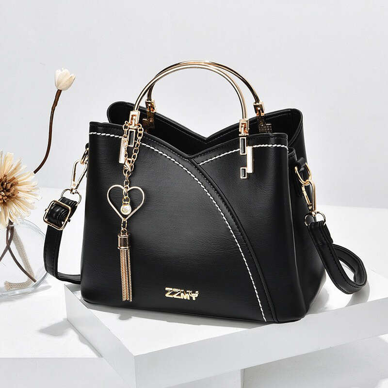 2d Women's 2025 new trendy handbag Korean version contrasting color large capacity fashionable single shoulder crossbody bag