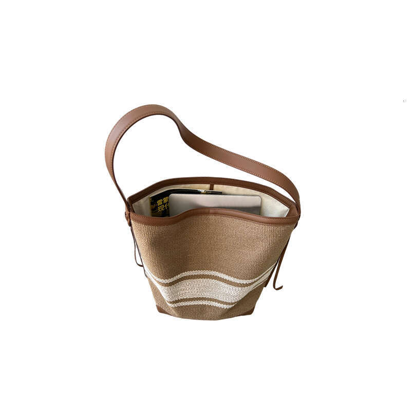 Women's Bags Women's Bags Lazy Style Handbag For Women New Summer High-End Texture Niche Large Capacity Striped Bucket Crossbody Bag