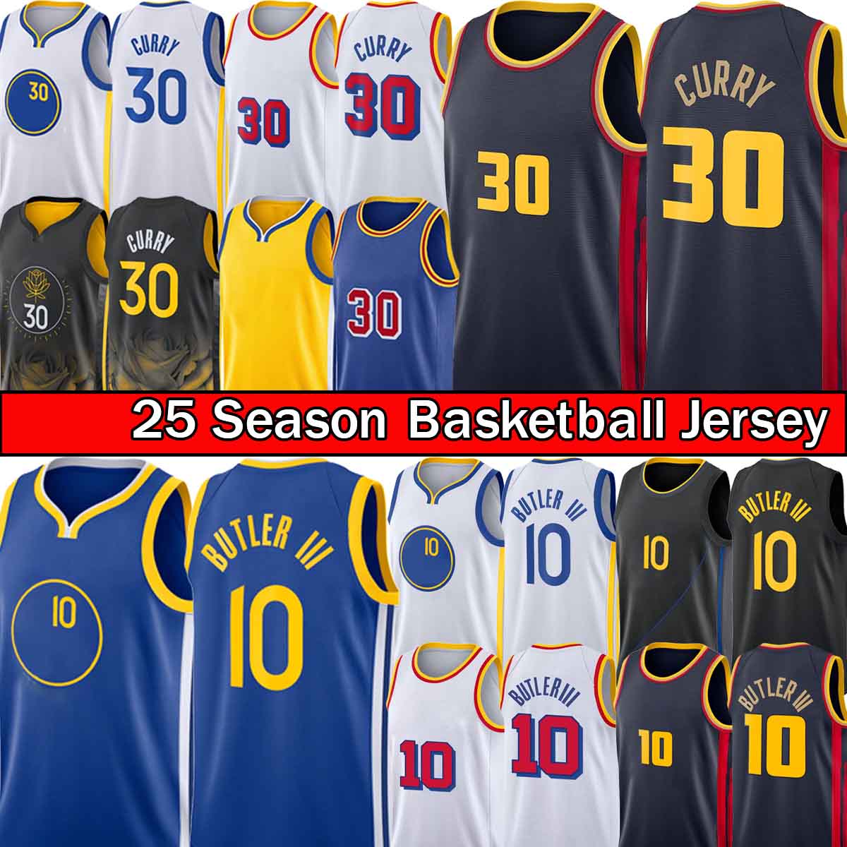 Stephens Curry Jimmys Butler Basketball Jersey Golden City Draymond Green 23 Men City Blue Stitched Kid Youth Jersey Breathable T-Shirt