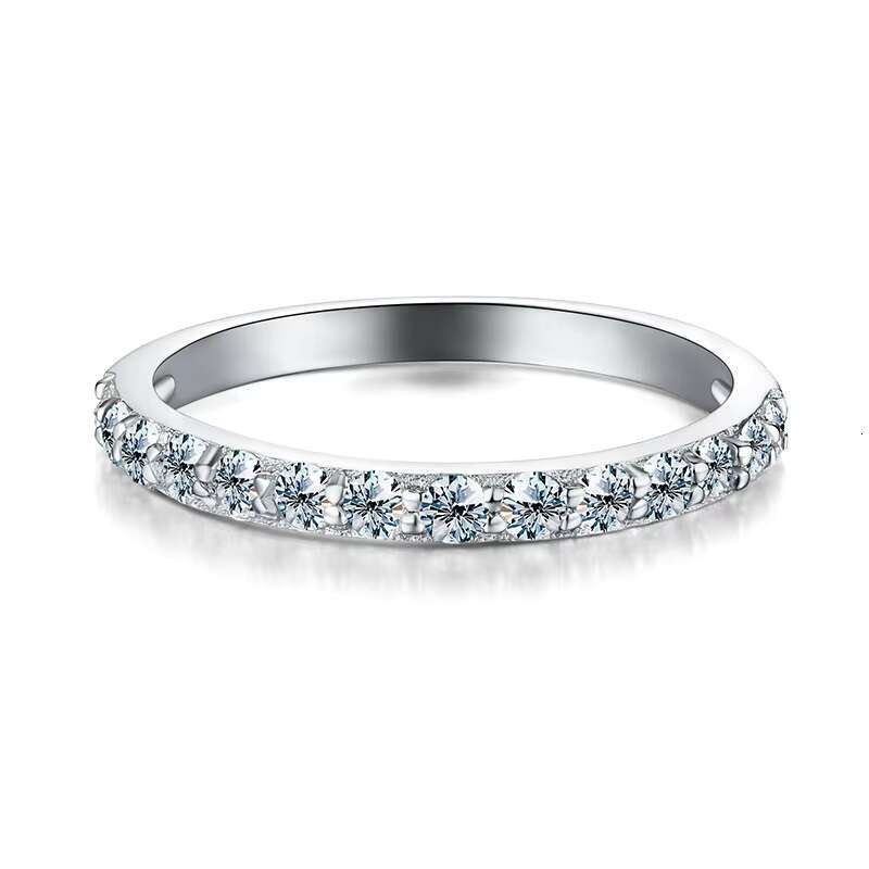 0.1ct Moissanite Diamond Band Ring 925 Sterling Silver 18k White Gold Moissanite Ring for Women Engagement Gift Fine Jewelry