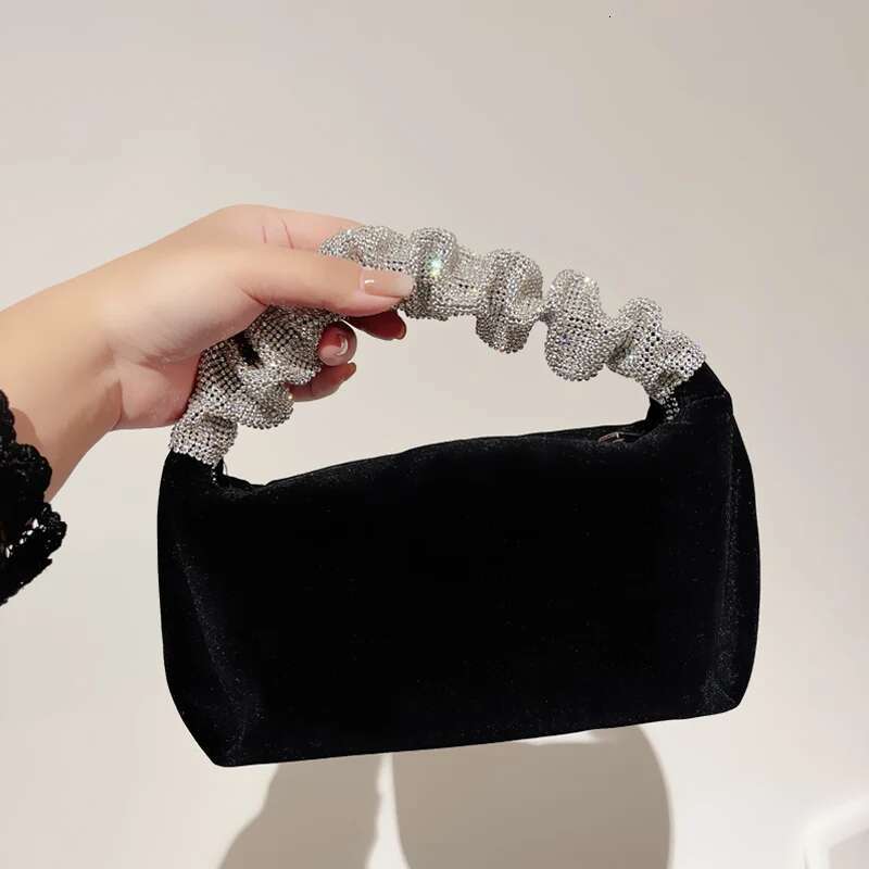 Foldable Handle Veet Handbag Women Soft Square Dia Clutch Bags Chic Designer Purses High Quality
