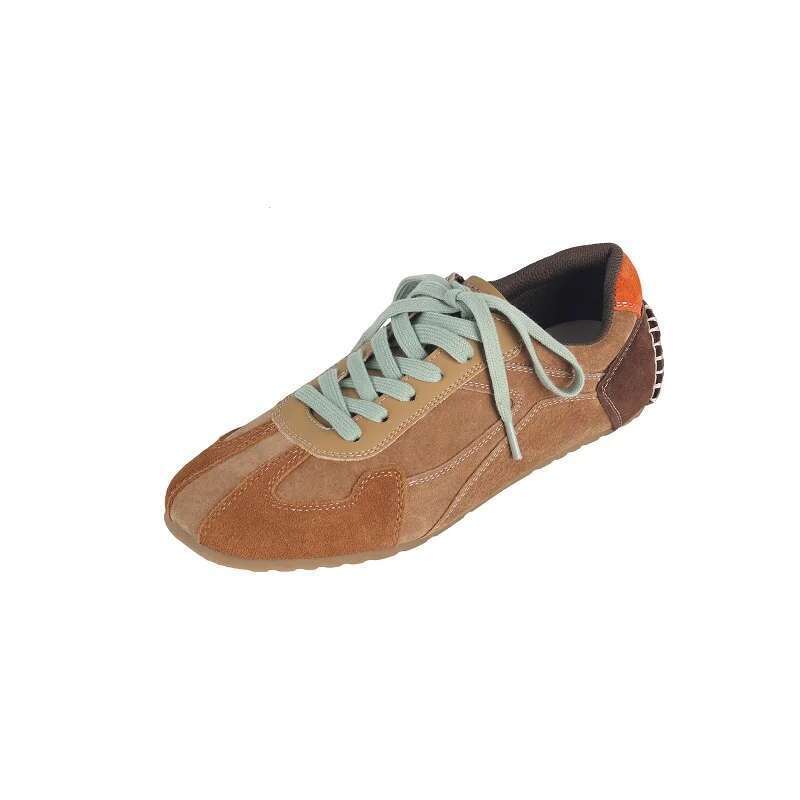 Women's Sports Lace-Up Girls Cozy Mixed Color Spring Autumn Flats Fashion Women Sneakers Cowsuede Casual Shoes