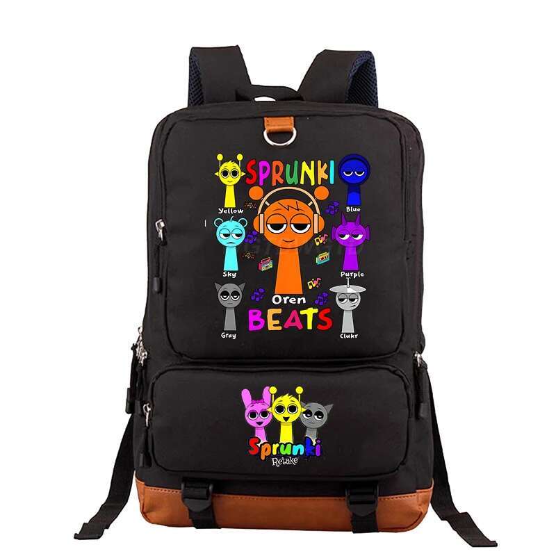 New Sprunki Oren Boys Girls Kids School Bags Teenager Canvas Men Women Laptop Travel Bag Student Backpack