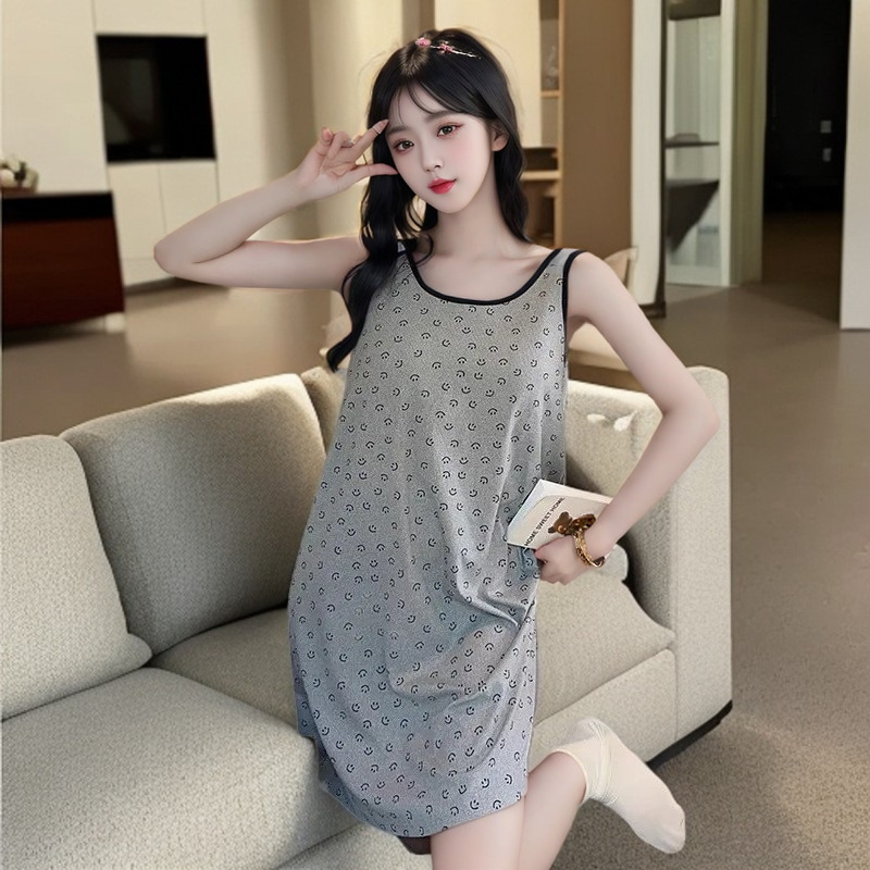 H170 women's summer dress with padded nightgown, tank top, thin sleeveless