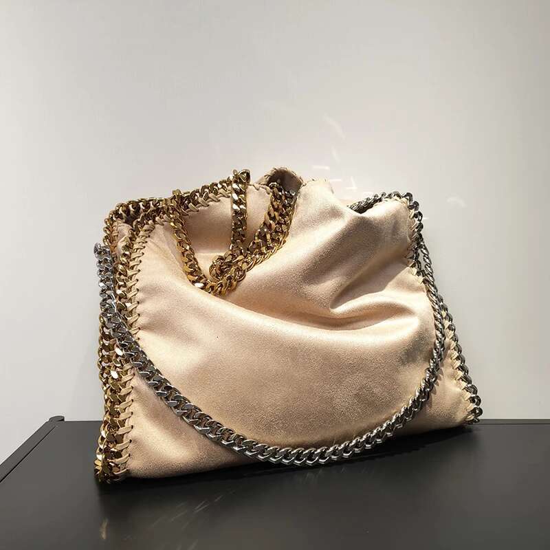 2024 Classic Solid Color Plain Surface Green Eco Friendly Chain Weaving Women's Large Capacity Diagonal Cross Handbag
