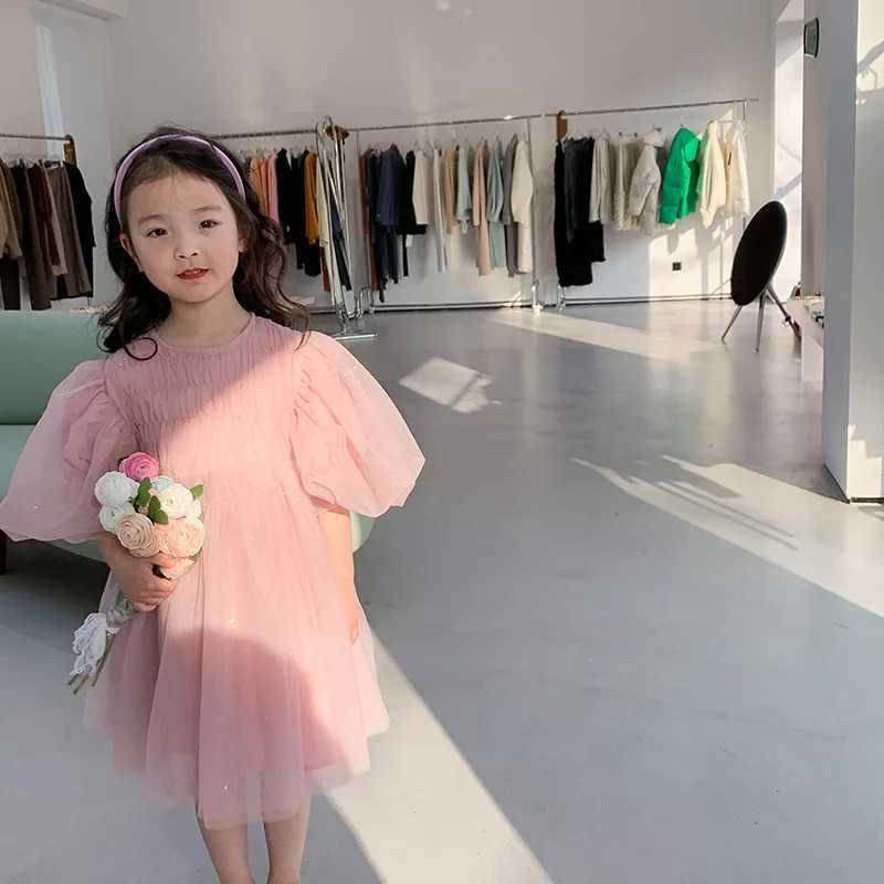 Dress O-neck short sleeved knee length embroidered comfortable design soft and fashionable modern spring and summer for children and girls W250326