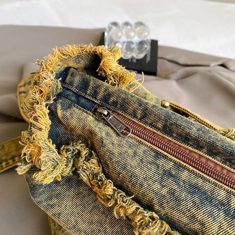 Women Fashion Travel Crossbody Casual Denim Bag New Trend Hobos High Quality Female Shoulder Messenger Totes Large Capacity