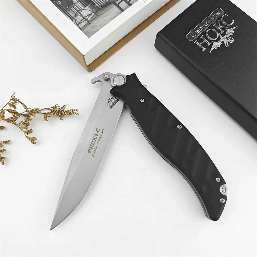 Jackknife Russian HOKC Finka tactical folding knife D2 blade G10 handle hunting survival pocket knife camping hunting EDC toolXJ250326