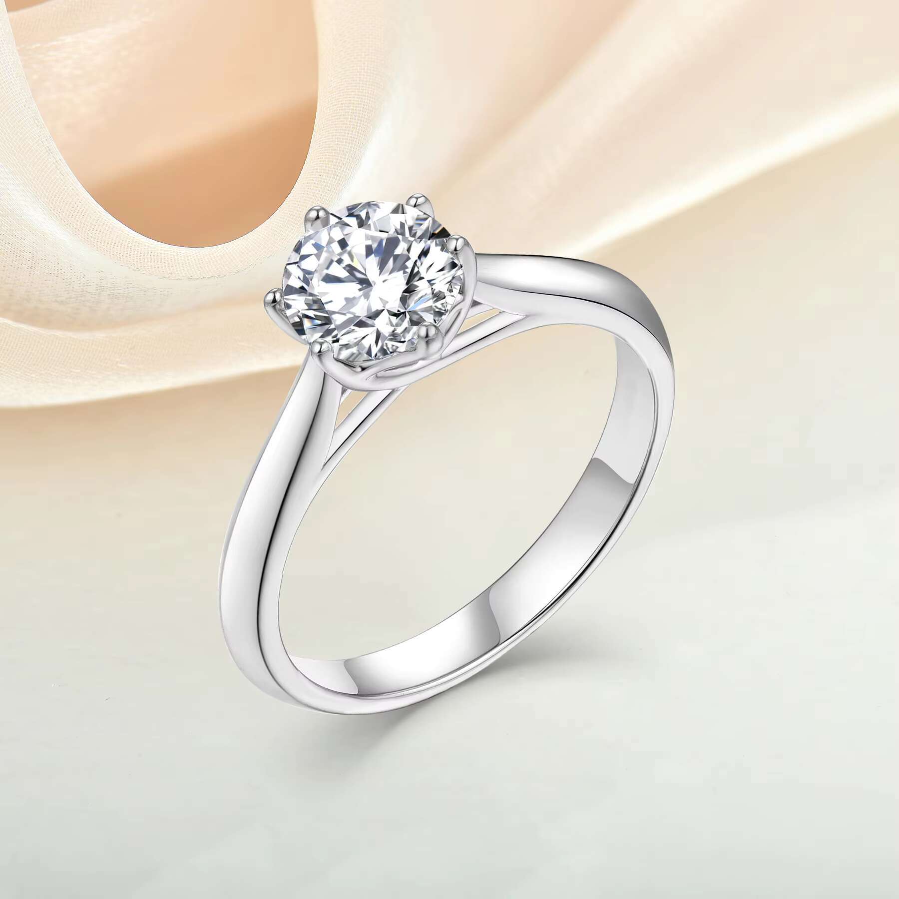Diamond Ring High Quality Jewelry Ring VVS Moissanite 925 Silver Sterling Silver ROHS Factory Custom Luxury Womens CLASSIC