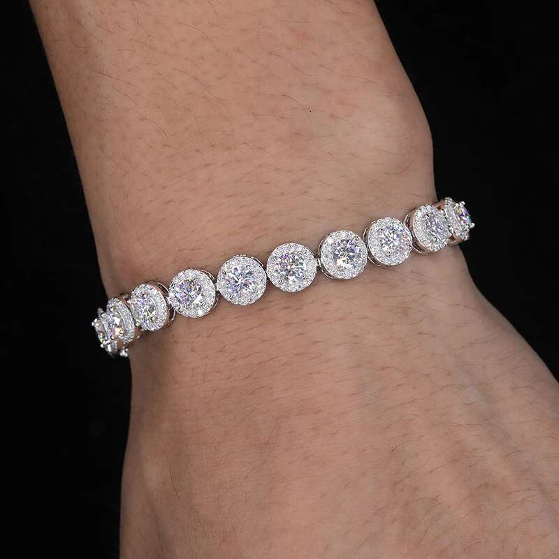 TUHE High Quality VVS1 Moissanite Classic Round Chain Necklace 925 Silver Unisex For Men Women Sterling Silver Luxury Gift
