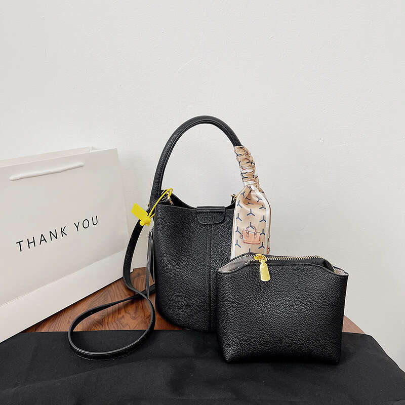 5f Korean style bucket portable vegetable basket, textured women's simple and large capacity, one shoulder crossbody bag, live broadcast