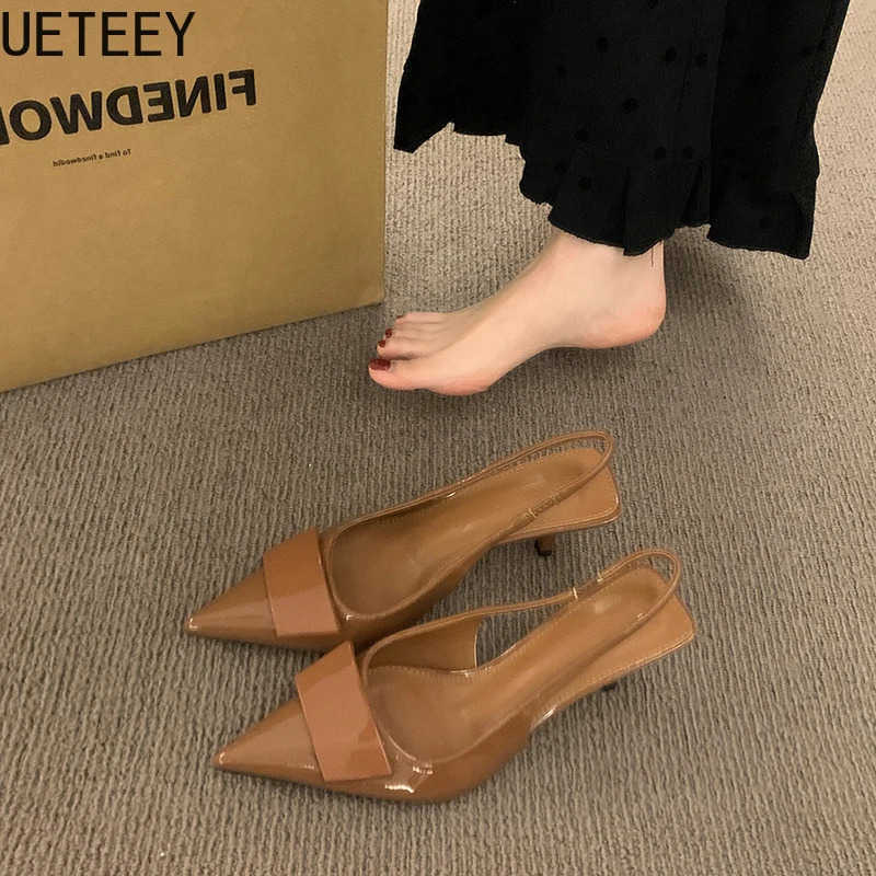 2025 Summer High Heel Wen Sandals Fashion Pointed Toe Singbacks Shoes Design Sle Banquet Par Sandalias Shoes Z250326