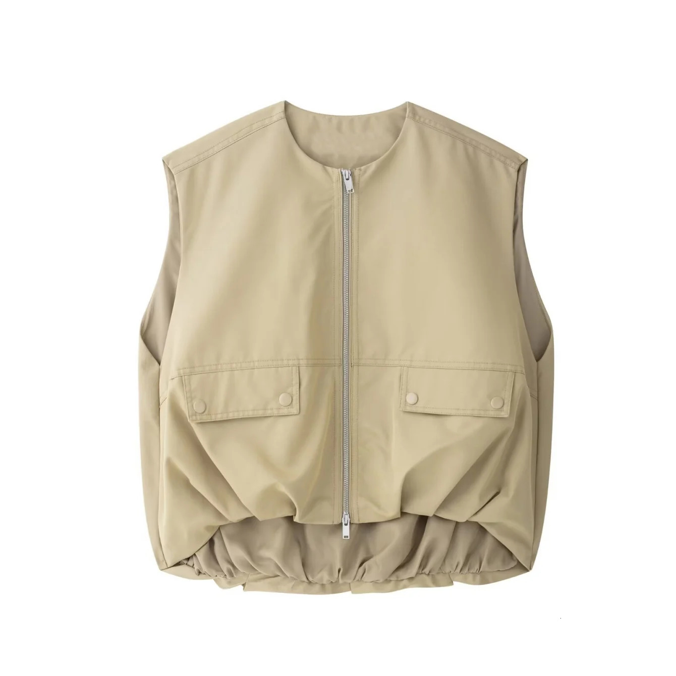 Myst Za Spring Vest Balloon Edition Loose Casual Versatile Sleeveless Tank Top Solid Color Top 250320