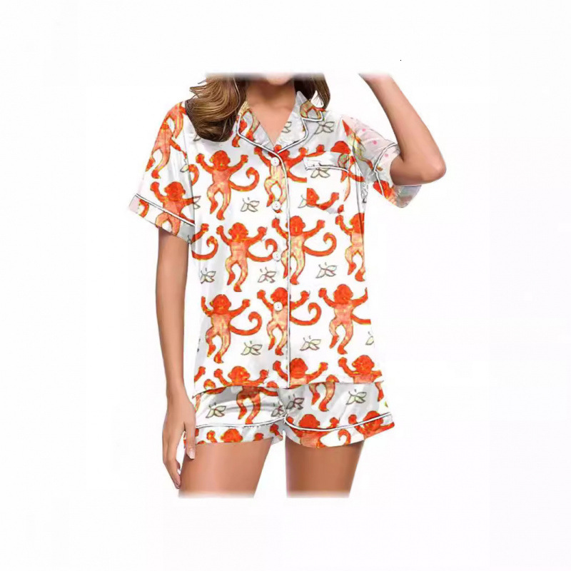 2025 Summer New Women's Casual Fashion Home Clothing Set 3D Digital Printed Pajama Batch