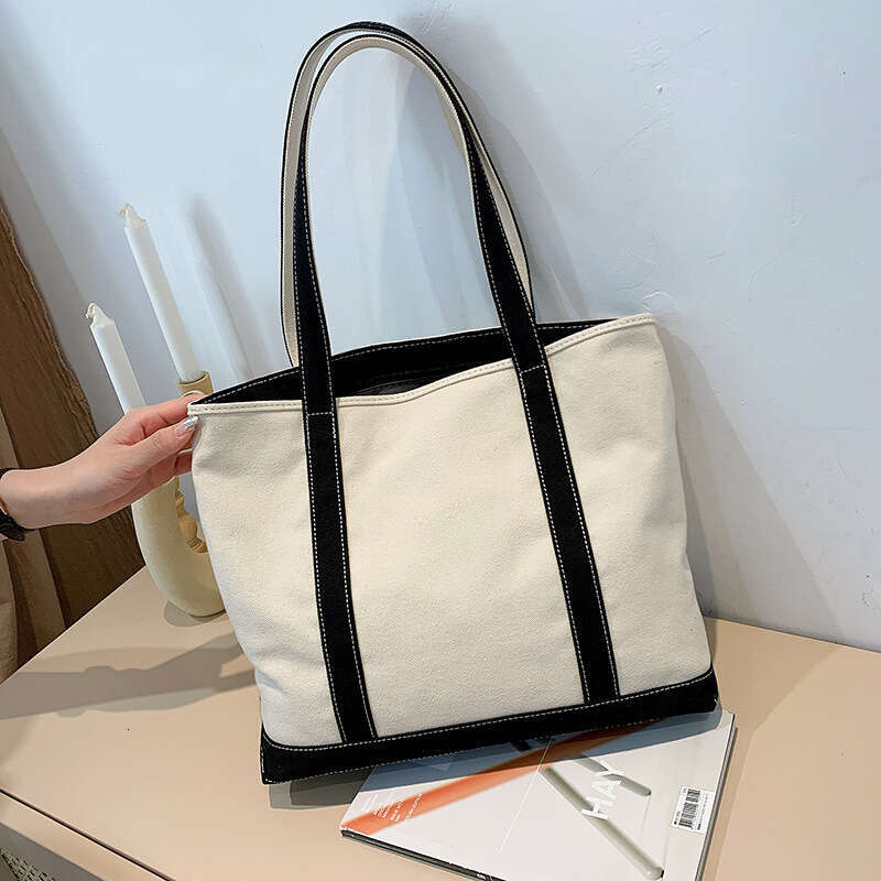 90 Canvas women in 2024, new casual and versatile canvas for students, simple tote bag