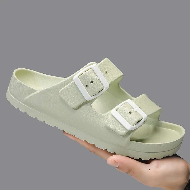 2025 Summer New Women's Classic Designer Fashion Slippers Double Button Beach Sandals Comfortable and Lightweight EVA