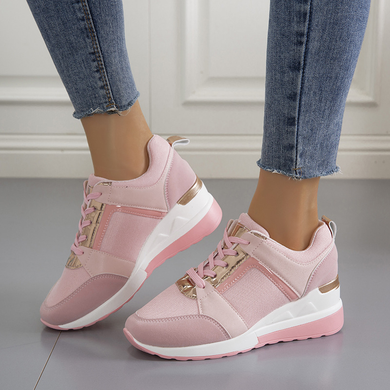 Light Luxury Designer Shoes 2025 Summer New Multi Functional Board Shoes Thick Bottom Slope Heel Casual Sports Mesh Women's Single Shoes Size 43 