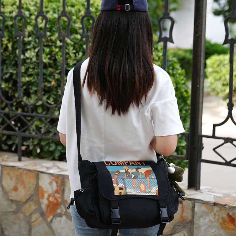 Spring Summer New Cool Crossbody Fashion Messenger Canvas Men's and Women's Street Trendy Large Capacity Shoulder Bag