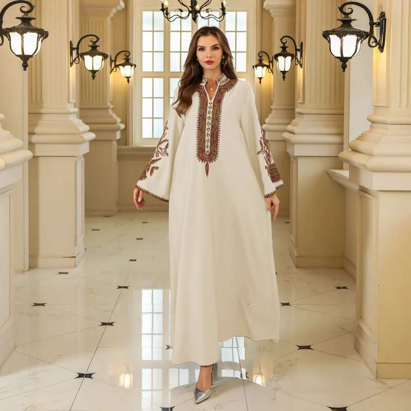 Dongdumaoyi Dubai Abaya Damesjurk Jurk Turkije Midden Oosten Moslim Gewaad Dameskleding W