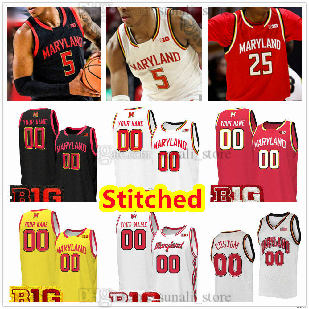 2025 Maryland Terrapins College Basketball Jersey 10 Julian Reese 25 Derik Queen 1 Rodney Rice 0 Gillespie 9 Selton Miguel 22 Geronimo 5 Deshawn Harris-Smith Stitched