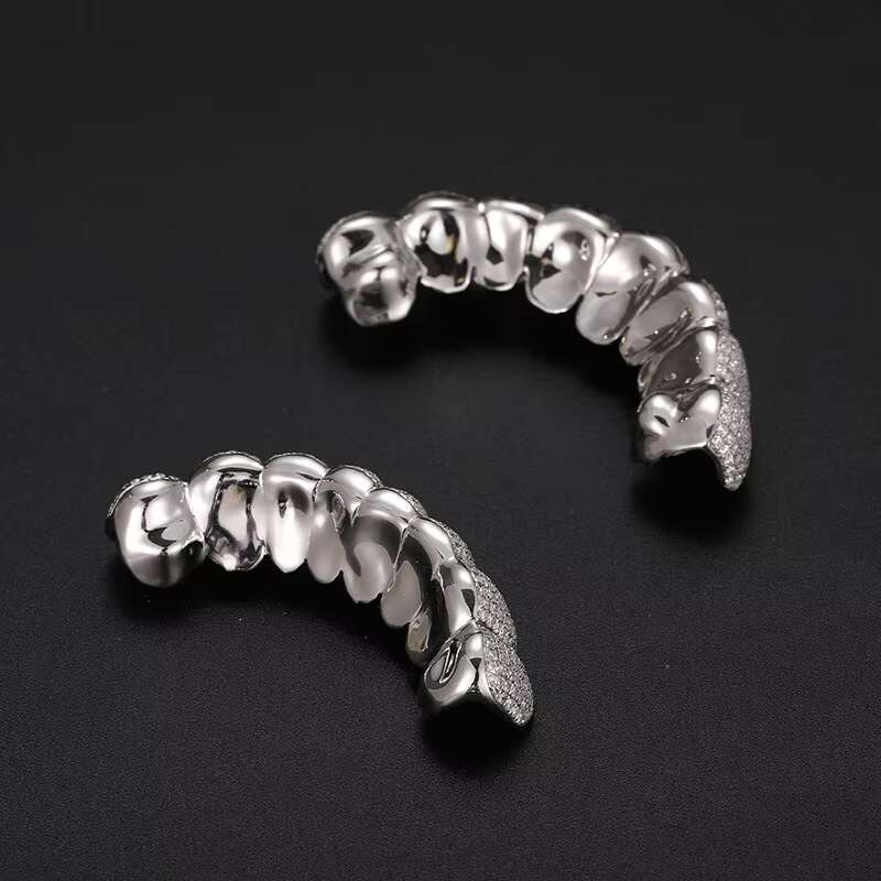 Grillz Teeth Hip Hop Customized Iced Out VVS Moissanite Teeth Grill Sterling Silver Diamond Grills
