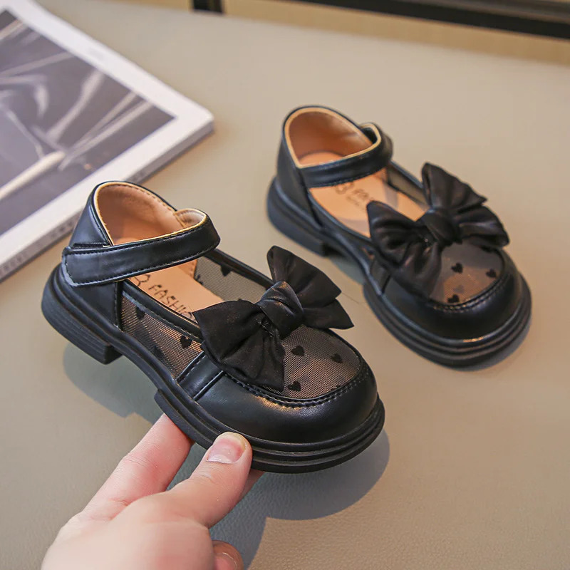 Summer Fashionable Cute Round Toe Breathable Bow Sandals Comfortable Solid Color Casual Girls Lightweight Walking Shoes 250326