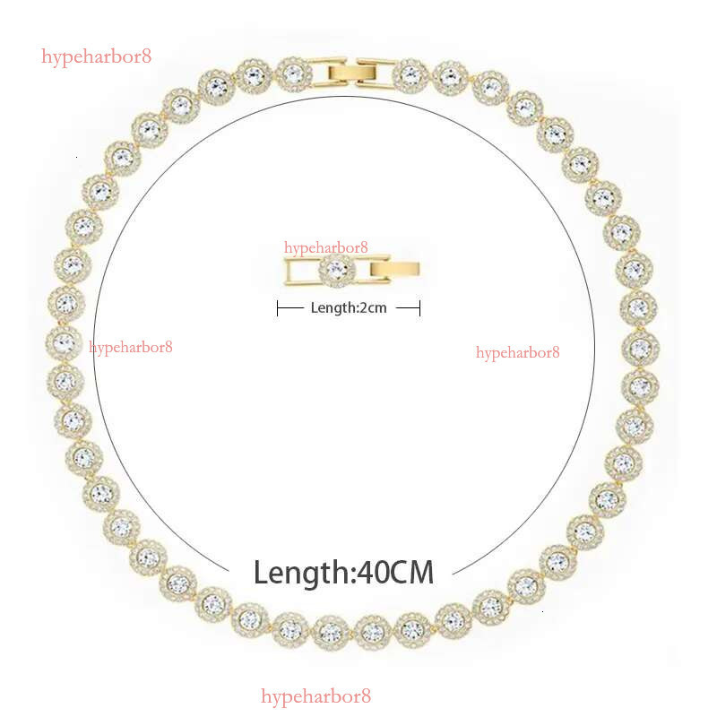 classic tennis necklace for women crystal dia iced out chain necklaces designer stainless steel plated gold jewelry woman e gift with box