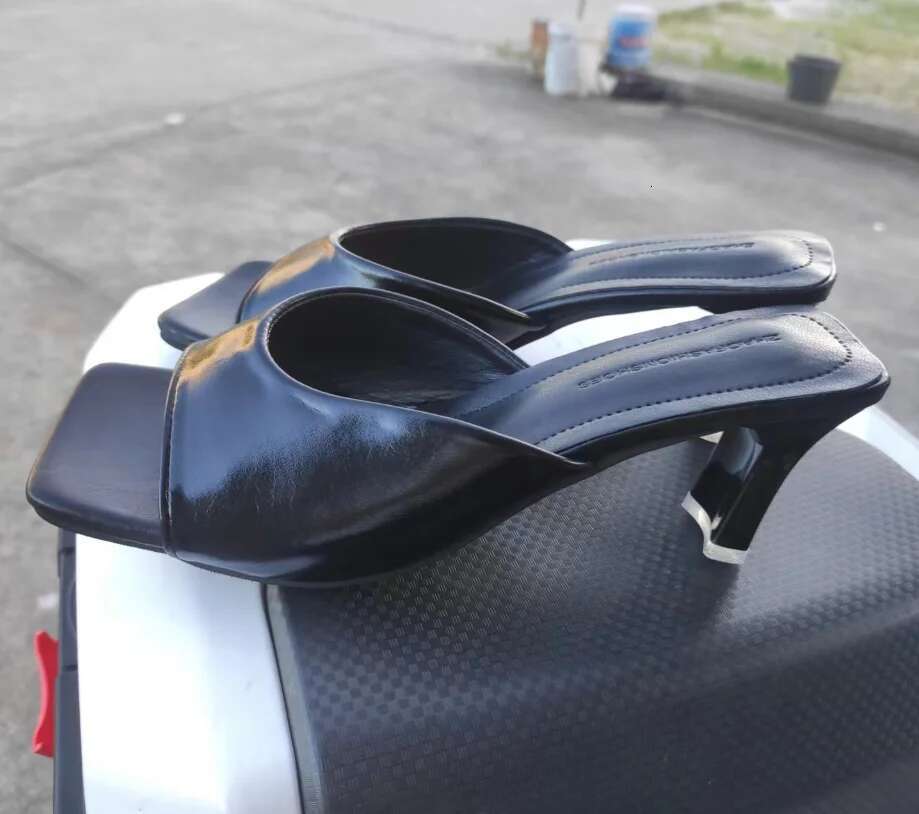 2025 Summer New Women's Slippers Square Toed Women's Mule Sexy Designer Fashion High Heel Slippers