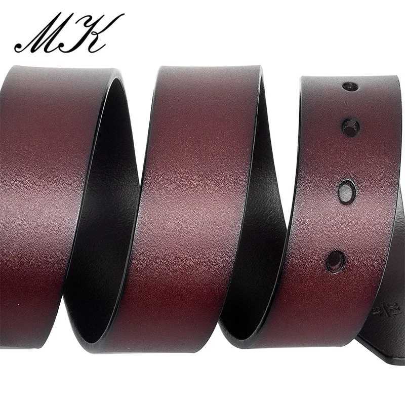 Maikun mens real leather belt mens jeans Trouser mens casual retro alloy buckle two-layer leather belt W250326