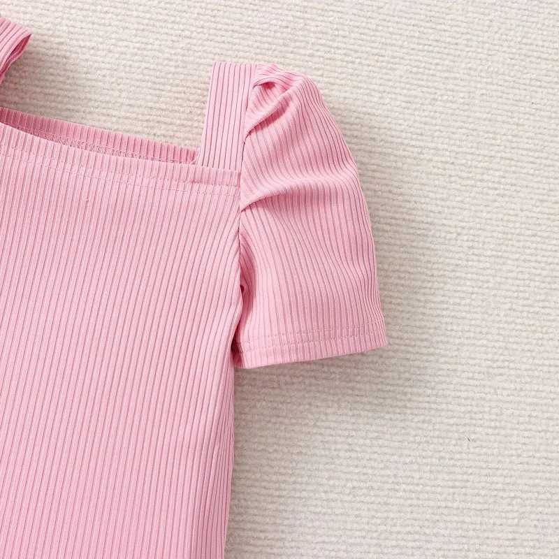 Baby Clothing Baby Girls Children Girls Summer Solid Color T-shirt Top Smooth Skiing Childrens Clothing Legs 14 16 W250326