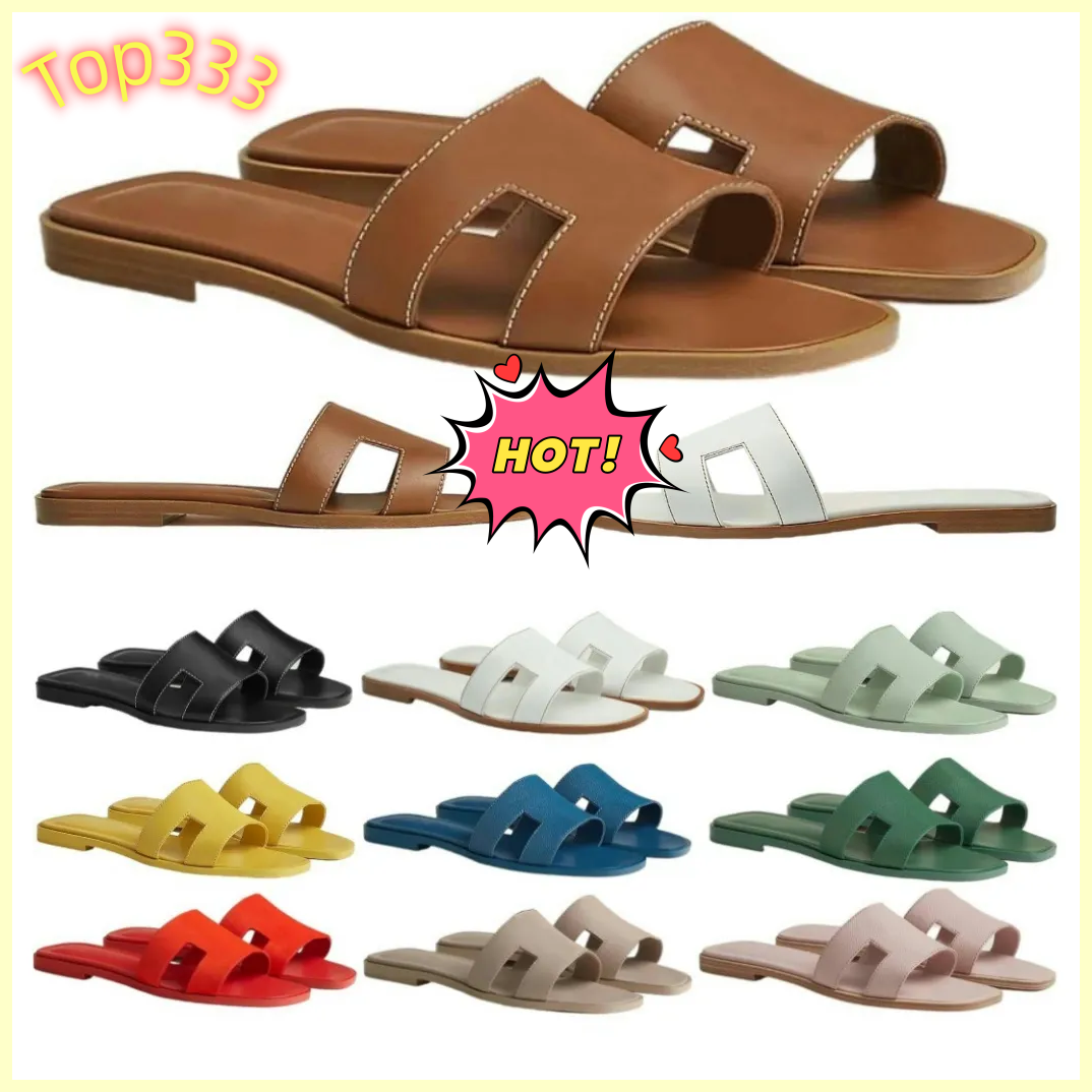 Women Slippers Designer Sandal Woman Fashion Luxury Oran Sandal Slide Letter Slide Sandale Rubber Leather Flat Sandals Shoes Summer Beach Bath Slippers Brown 34-42