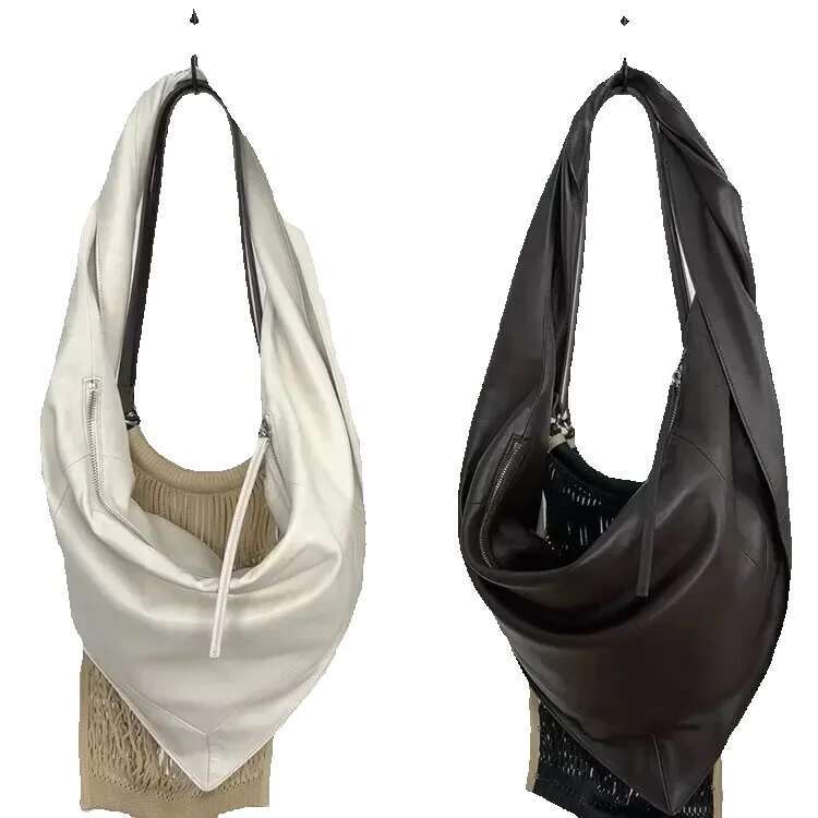 Brand New Sheepskin Square Lema Lazy Style Croissant Street Personality Shoulder Underarm Messenger Bag