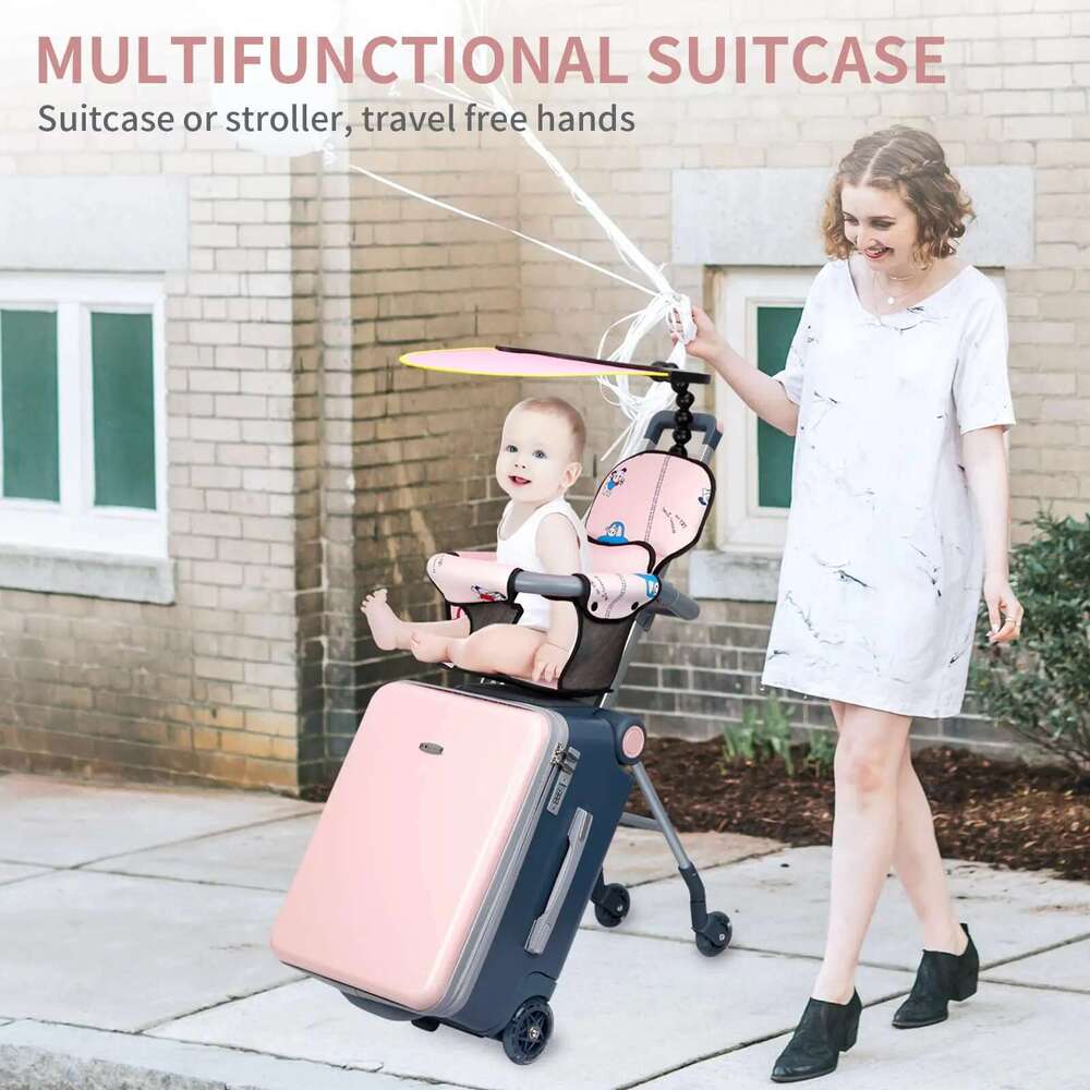 Expandable Spinner Wheels,Large Suitcases with Child Seat Design,20 inch Hardside Carry on Lage for Travel
