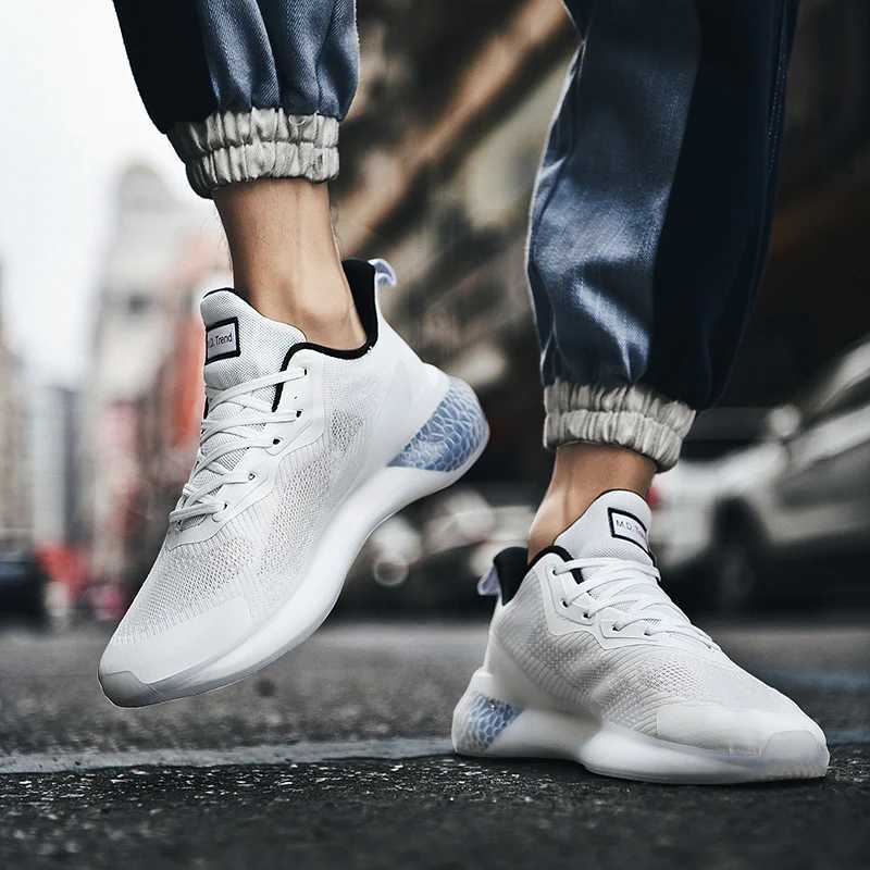 EZIIOT Four Seasons mens fashion running shoes breathable mesh surface cfortable corn outsole white size 36-46C250325
