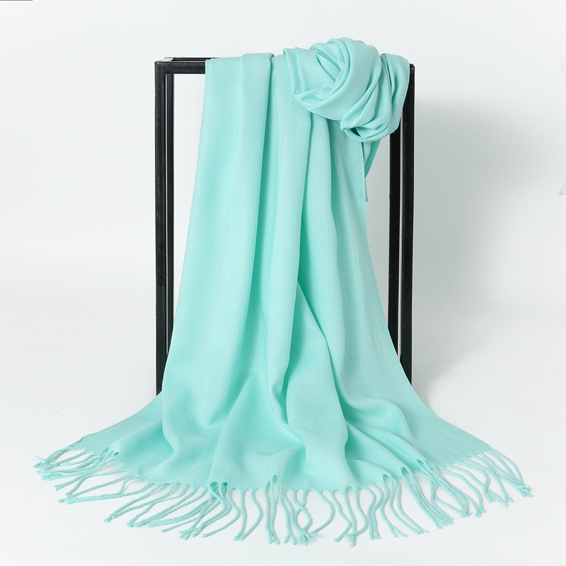 K231 One piece of new imitation cashmere scarf for women Korean style autumn and winter warm cashmere solid color gift neck shawl
