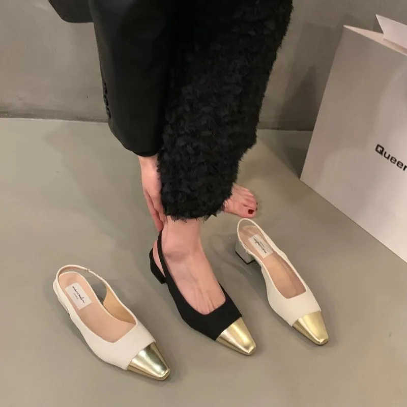 Fashion Wens Shoes Wens Dress Shoes Mid Heel Wedding Sandals All Matching Pointed Princess Shoes Z250326