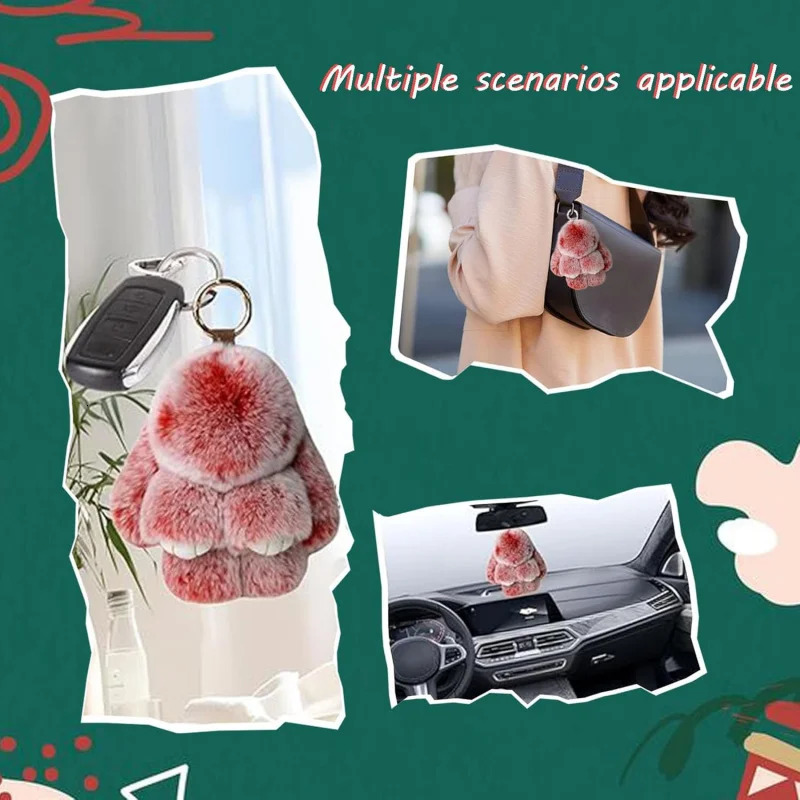 Bunnylulu Cute Cartoon Bunny Plush Keychain with Gift Box Tin Case Soft Animal Key Ring for Kids Girls Valentines Day Gift 250325