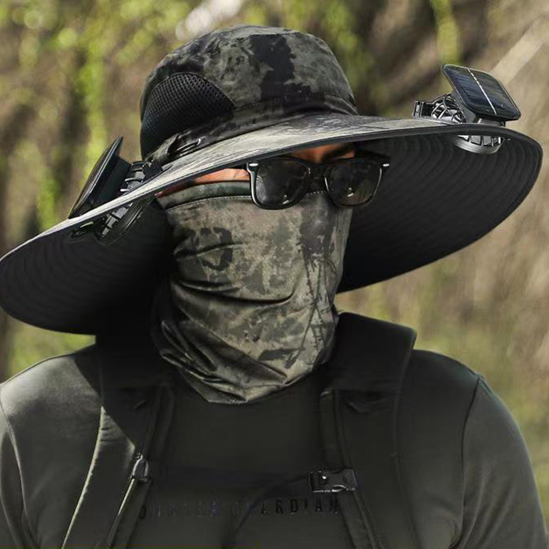 Solar Fan Cap Sunhat Wide Brim Hats Caps Fashion Accessories Sunbonnet Solar Energy Power Sun Protection Cooling Unisex Multiple Fans