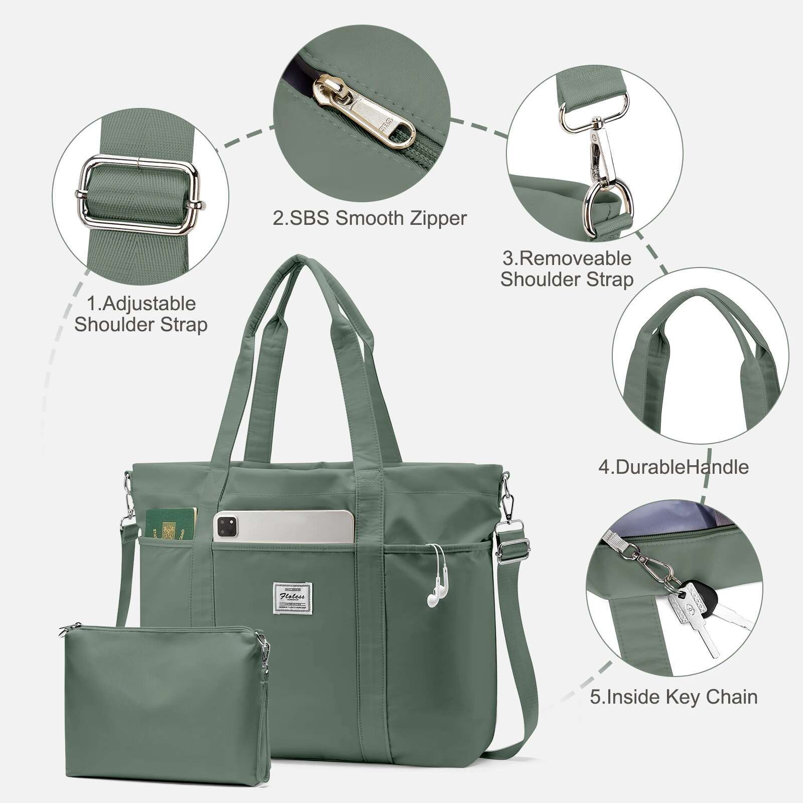 2Pcs New Women 2024 Large Capacity Classics Handbag Tote Shoulder Purses Fashion Ladies Travel Shopping Bag