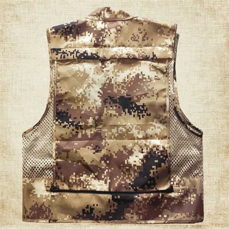 Techwear style multi pocket mesh tactical cargo vest mens outdoor functional sports camping work vest sleeveless jacket T250326