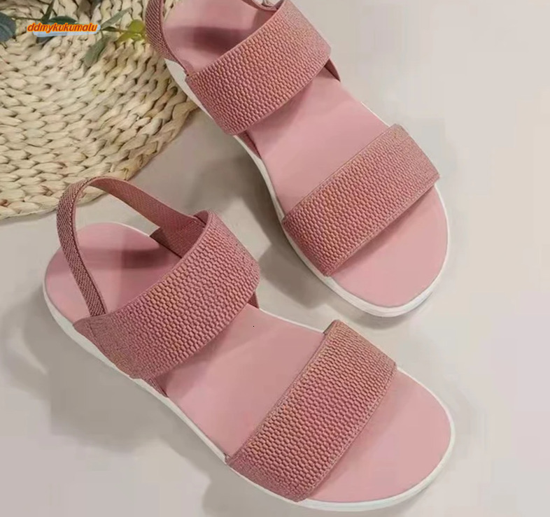 Women Summer Fashion Mesh Casual Fish Mouth Sports Flying Woven Flat Shoes Sandals ddmykukumalu