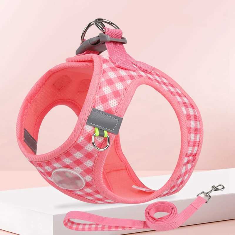 Comfortable plain weave dog harness with stylish polyester pet vest suitable for small to medium-sized dogs for outdoor walks and activities X250326