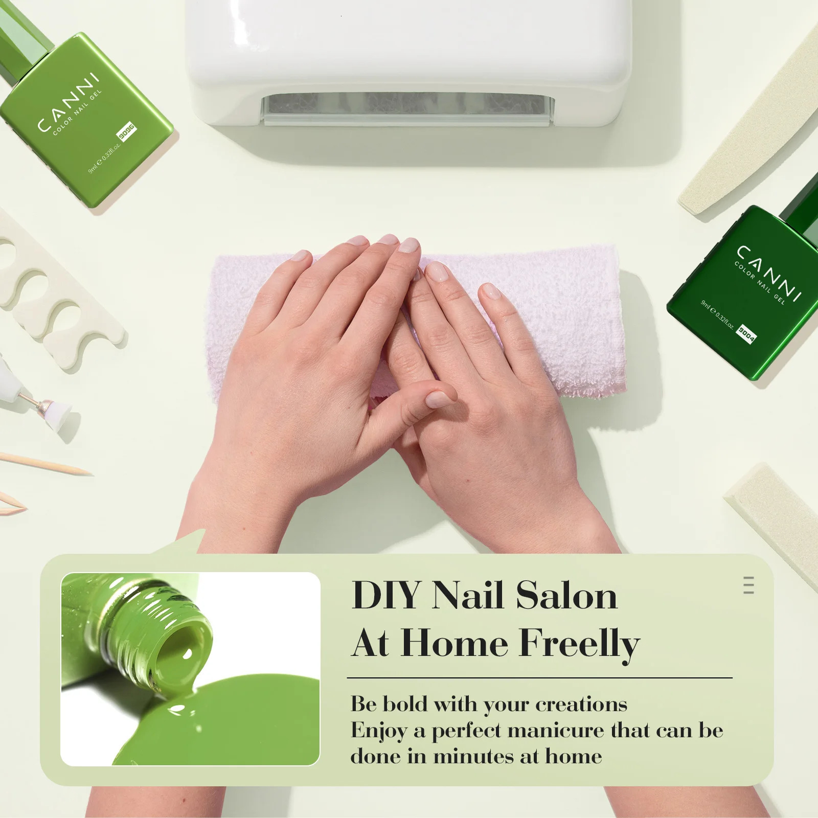 CANNI 6pcs/Lot 9ml oil-free green nail gel UV LED color durable forest fern fusion kit nail gel set-2314 250321
