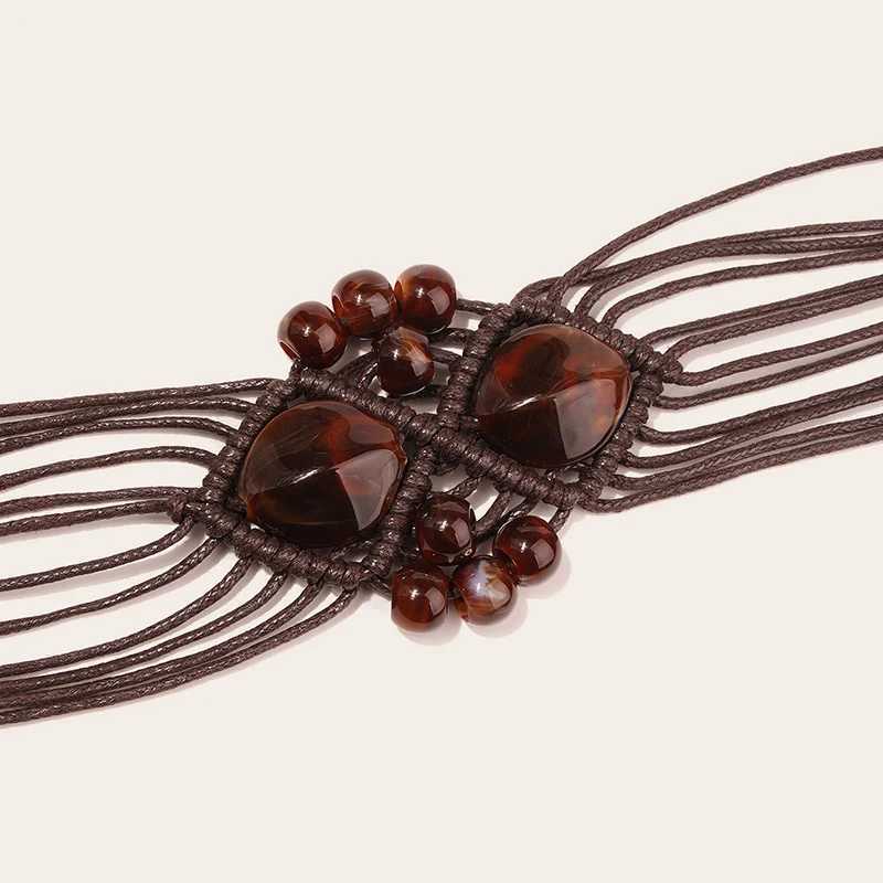 MYMC Womens Bohemian Knitted Belt Casual Fashion Belt Tassel for Jeans and Dresses W250326