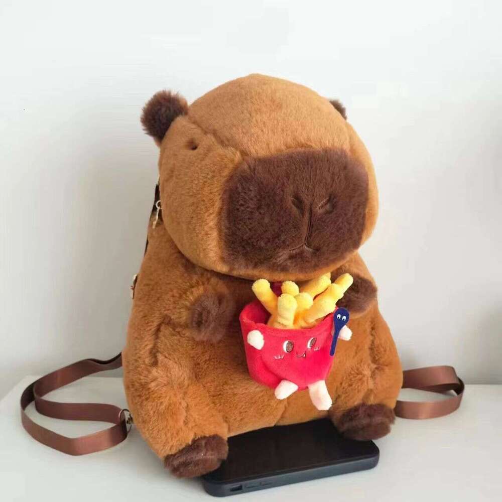 High appearance Capibala backpack plush cartoon bundle pocket cute capybara storage bag new diagonal cross