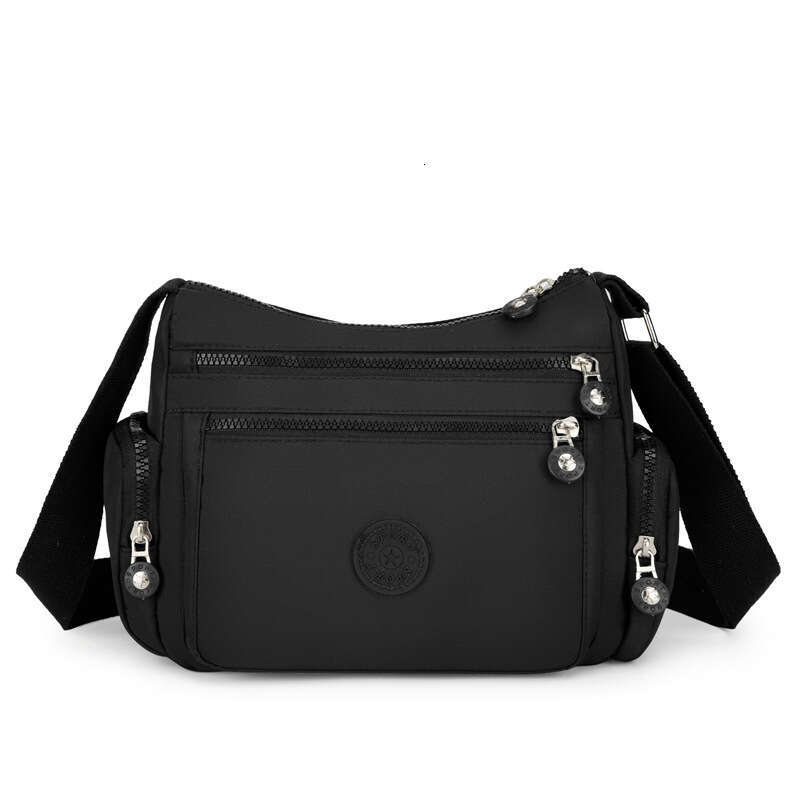 Printed nylon single shoulder crossbody women's, middle-aged and elderly mother bag, lightweight waterproof multi-layer leisure large capacity cl