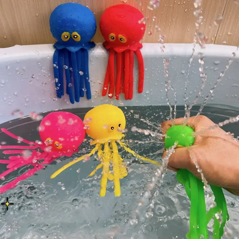 Baby Bath Toys Sponge Water Absorbing Octopus Squeezing Stress Relief Toys Summer Swimming Play Water Bath Toy for Children 250326
