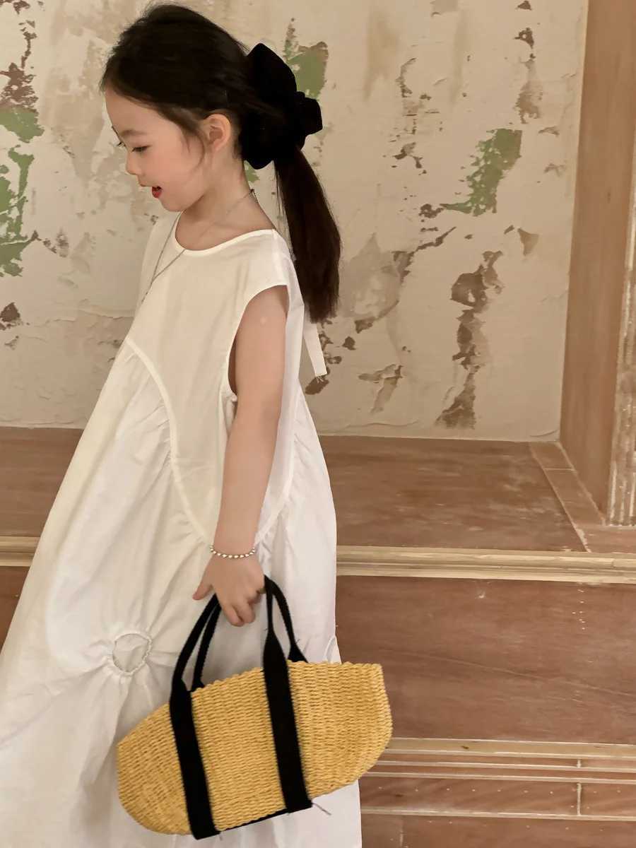 New round irregular vest for girls in summer high-end warm dress for children casual W250326