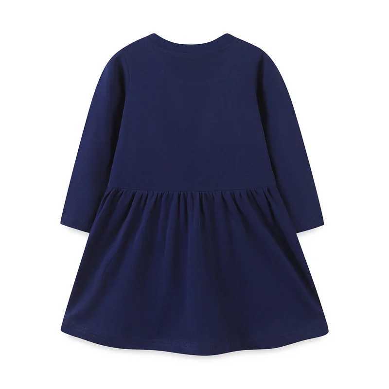 Jumping Meters 2-7T Princess Girl Dress Autumn Spring Animal Embroidery Cute Hot Selling Childrens Dress W250326